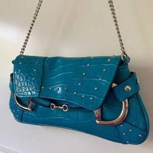 Fashion Express Turquoise Chain Strap Shoulder Bag